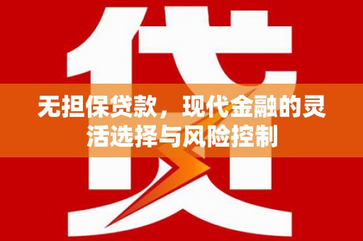 洱源无担保贷款，现代金融的灵活选择与风险控制