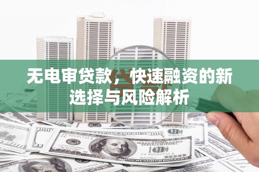 洱源无电审贷款，快速融资的新选择与风险解析