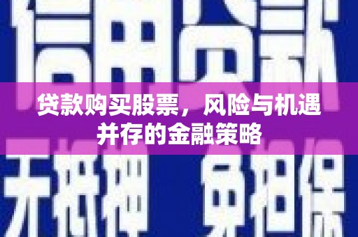 洱源贷款购买股票，风险与机遇并存的金融策略